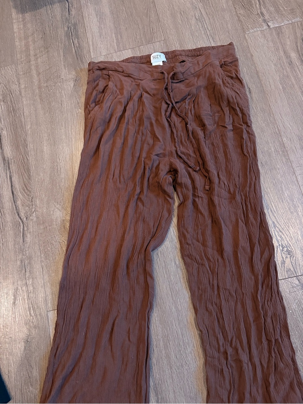 Brown Lightweight Drawstring Pants